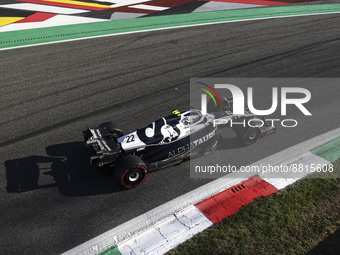 Yuki Tsunoda of Scuderia AlphaTauri during the Formula 1 Italian Grand Prix practice two at Circuit Monza, on September 9, 2022 in Monza, It...