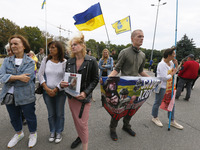 Relatives and friends of Ukrainian prisoners of war (POW) take part at a rally, amid Russia's invasion of Ukraine, in Odesa Ukraine 10 Septe...
