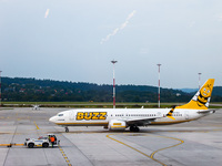 Buzz Boeing 737 is seen at John Paul II International Krakow Airport in Balice, Poland on September 8, 2022. (