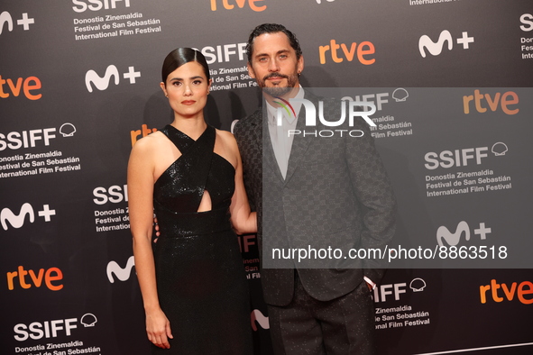 Loreto Mauleón and Paco León pose during the opening gala of the San Sebastian Film Festival 2022 at the Kursaal, September 16, 2021, San Se...