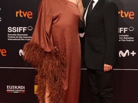 Mabel Lozano and her husband, producer Eduardo Campoy, pose during the opening gala of the San Sebastian Film Festival 2022 at the Kursaal,...