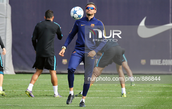 BARCELONA -november 03- SPAIN:  Luis Enrique Martinez during the training before the Champions League match against Bate Borisov, on novembe...