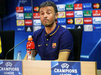 BARCELONA -november 03- SPAIN:  Luis Enrique Martinez during the press conference after the training before the Champions League match again...