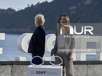 Juliette Binoche and Claire Denis  ttends the Donostia Award photocall during 70th San Sebastian International film Festival at Kursaal, San...