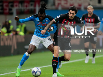 Sandro Tonali of Ac Milan and  during the Italian Serie A football match between Ac Milan and Ssc Napoli on September 18, 2022, Giuseppe Mea...