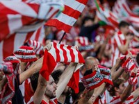 Athletic Club de Bilbao supporters during the Liga Santander match between Athletic Club de Bilbao and Rayo Vallecano at Estadio de San Mame...
