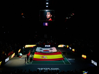 General view of the stadium prior to the Davis Cup Finals Group B Stage matches between Spain and Republic of Korea at Pabellon Municipal Fu...