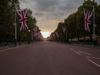 People camping in sight of the funeral procession of Queen Elizabeth II on September 18, 2022, in London, England. Queen Elizabeth II died a...
