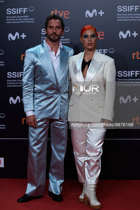 Paco león and Dora attend the Donostia award red carpet  at the 70th edition of the San Sebastian International Film Festiva 