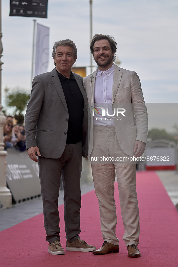  Ricardo Darin, Santiago Mitre attend the red carpet of the film Argentina, 1985 at the 70th edition of the San Sebastian International Film...