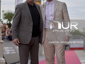  Ricardo Darin, Santiago Mitre attend the red carpet of the film Argentina, 1985 at the 70th edition of the San Sebastian International Film...