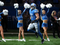 Detroit Lions linebacker Alex Anzalone (34) is introduced at the beginning of an NFL football game between the Washington Commanders and the...