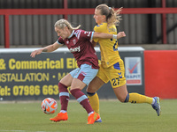  L-R Claudia Walker of West Ham United WFC tussle with Elise Stenevik of Evertonduring Barclays Women's Super League match between West Ham...