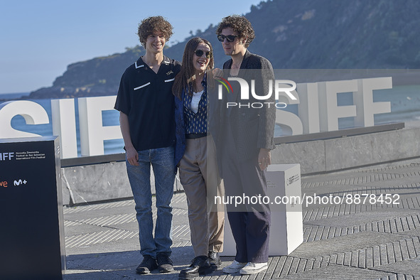 Juliette Binoche, Vincent Lacoste, Paul Kircher attend the photocall of the movie ‘LE LYCÉEN / WINTER BOY’  at the 70th edition of the San S...