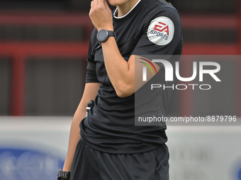 Referee Lauren Impey during Barclays Women's Super League match between West Ham United Women  against Everton Women at Chigwell Constructio...