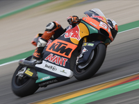 Pedro Acosta (51) of Spain and Red Bull KTM Ajo during the race of Gran Premio Animoca Brands de Aragon at Motorland Aragon Circuit on Septe...