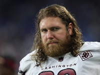 Washington Commanders guard Andrew Norwell (68) is seen during the first half of an NFL football game against the Detroit Lions in Detroit,...