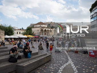 A general view of Monastiraki square in Athens, Greece on September 20, 2022. (