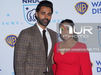 NEW YORK, NEW YORK; Hasan Minhaj and Beena Patel at NDRC Night of Comedy on September 20, 2022 in New York City, USA. (