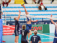 Nejc Kozar (SLO) in action during the Volleyball Intenationals U20 European Championship - Poland vs Slovenia on September 21, 2022 at the M...