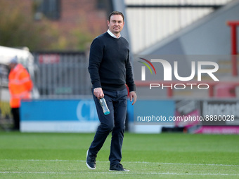 Morecambe manager Derek Adams during the EFL Trophy match between Morecambe and Hartlepool United at the Globe Arena, Morecambe on Tuesday 2...