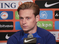 Dutch national football team member Frenkie de Jong is seen during a press conference in Warsaw, Poland on 21 September, 2022. (