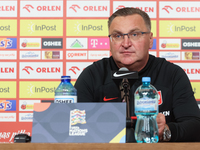 Trener Czeslaw Michniewicz during the press conference & trainings before UEFA Nations League match of Poland Team in Warsaw, Poland, on Sep...