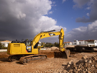 A bagger on a contruction site on Cyprus on March 3, 2022. Cyprus has a special program called 'Golden Visa' granting permanent resident vis...