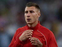 Willi Orban centre-back of RB Leipzig and Hungary poses prior the UEFA Champions League group F match between Real Madrid and RB Leipzig at...