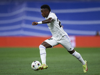 Vinicius Junior left winger of Real Madrid and Brazil controls the ball during the UEFA Champions League group F match between Real Madrid a...