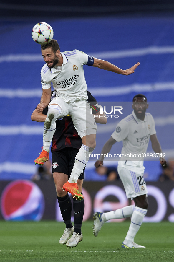 Nacho Fernandez centre-back of Real Madrid and Spain in action during the UEFA Champions League group F match between Real Madrid and RB Lei...