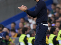 Marco Rose head coach of RB Leipzig gives instructions during the UEFA Champions League group F match between Real Madrid and RB Leipzig at...