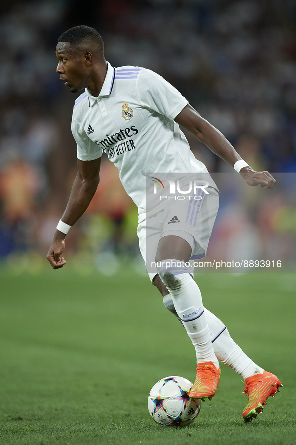 David Alaba centre-back of Real Madrid and Austria during the UEFA Champions League group F match between Real Madrid and RB Leipzig at Esta...