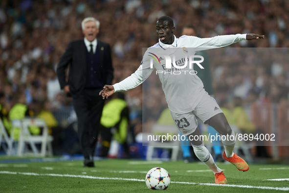Ferland Mendy left-back of Real Madrid and France during the UEFA Champions League group F match between Real Madrid and RB Leipzig at Estad...