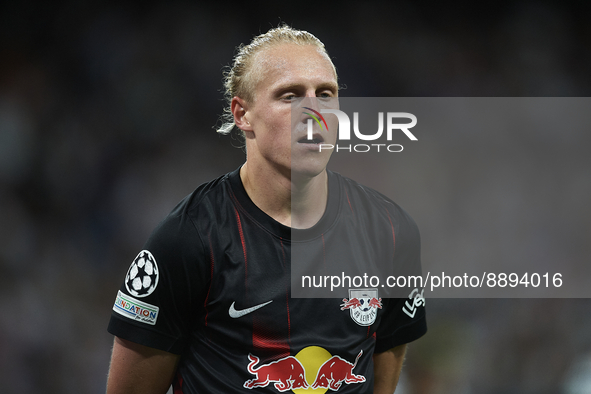 Xaver Schlager central midfield of RB Leipzig and Austria during the UEFA Champions League group F match between Real Madrid and RB Leipzig...