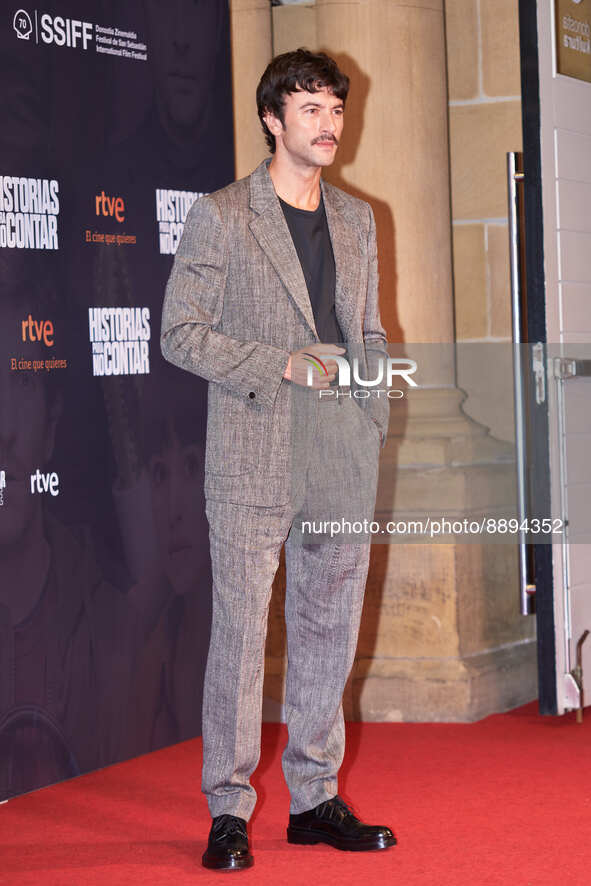 Javier Rey attended the red carpet at the  Historias para no contar at the 70th edition of the San Sebastian International Film Festival on...