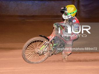 Charles Wright  in action  for Belle Vue ATPI Aces during the SGB Premiership match between Sheffield Tigers and Belle Vue Aces at Owlerton...
