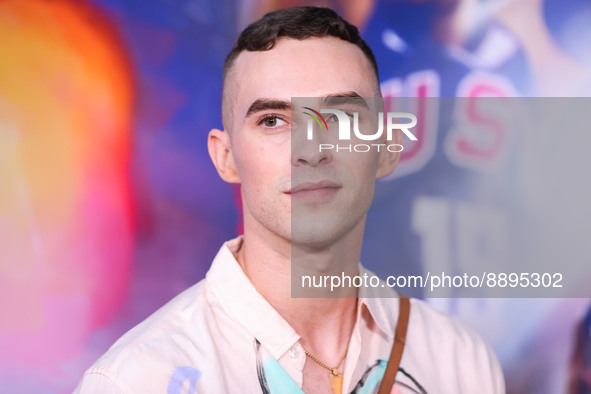 American figure skater Adam Rippon arrives at the Los Angeles Special Screening Of Netflix's 'The Redeem Team' held at the Netflix Tudum The...