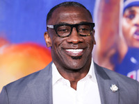 American sports analyst and former American football tight end Shannon Sharpe arrives at the Los Angeles Special Screening Of Netflix's 'The...
