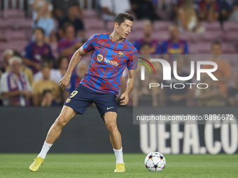 Robert Lewandowski centre-forward of Barcelona and Poland during the warm-up before the UEFA Champions League group C match between FC Barce...