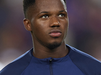 Ansu Fati left winger of Barcelona and Spain poses prior during the UEFA Champions League group C match between FC Barcelona and Viktoria Pl...