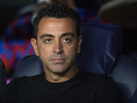 Xavi Hernandez head coach of Barcelona sitting on the bench prior the UEFA Champions League group C match between FC Barcelona and Viktoria...