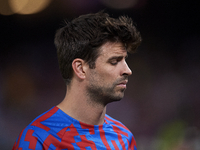 Gerard Pique centre-back of Barcelona and Spain prior the warm-up before the UEFA Champions League group C match between FC Barcelona and Vi...