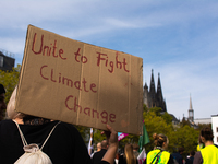 thousands activists take part in global climate protest in Cologne, Germany on September 23, 2022 (