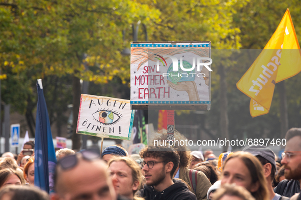 thousands activists take part in global climate protest in Cologne, Germany on September 23, 2022 