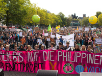 thousands activists take part in global climate protest in Cologne, Germany on September 23, 2022 (