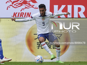 Jesus Ferreira centre-forward of USA and FC Dallas in action during the international friendly match between Japan and United States at Merk...