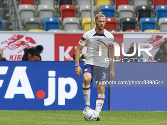 Walker Zimmerman centre-back of USA and Nashville SC controls the ball during the international friendly match between Japan and United Stat...