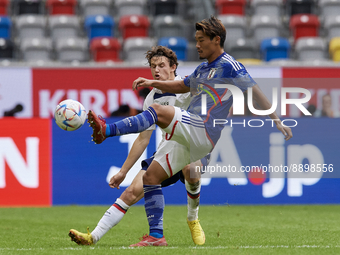 Hidemasa Morita defensive midfield of Japan and Sporting CP during the international friendly match between Japan and United States at Merku...