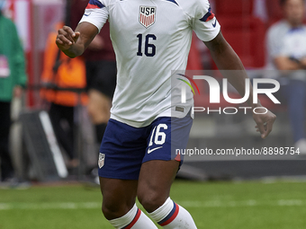 Mark McKenzie  of USA during the international friendly match between Japan and United States at Merkur Spiel-Arena on September 23, 2022 in...